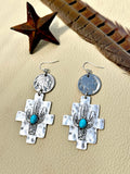 Cactus Kingman Heart Earrings