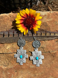 Cactus Kingman Heart Earrings